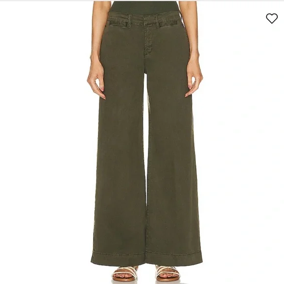 Frame Olive Green Wide Leg Trouser - Picture 2 of 5